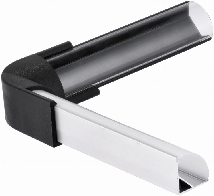 Złączka kątowa czarna do profilu LED narożnego