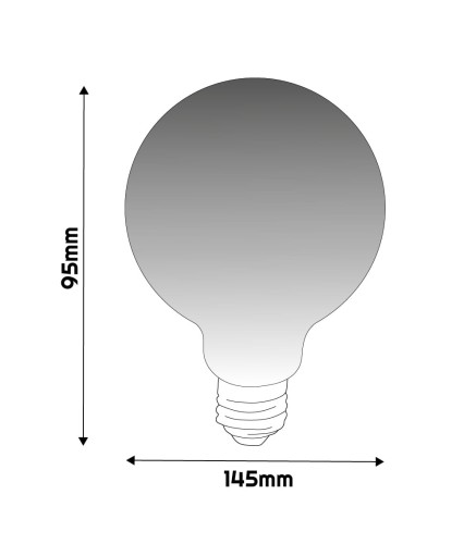 Żarówka LED E27 - G95 - 6W filament dymiona - biała ciepła