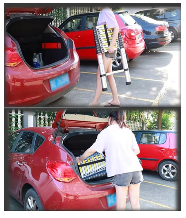 Drabina teleskopowa 13 stopni ALUMINIOWA składana 3,8m