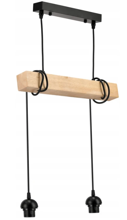 Lampa sufitowa wisząca LED 2xE27 - brylant czarny