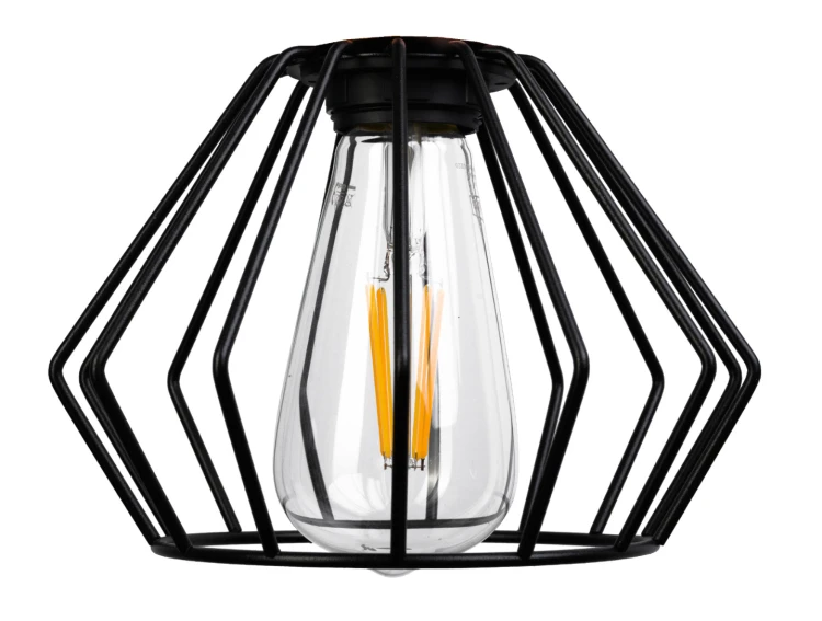 Lampa sufitowa wisząca LED 2xE27 - brylant czarny