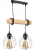Lampa sufitowa wisząca LED drewniana belka 2xE27 Żyrandol Kula Druciana