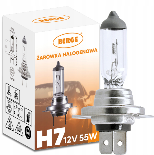 2x Żarówka H7 Halogenowa 12V 55W Barwa Ciepła 3200K - ZESTAW 2szt.