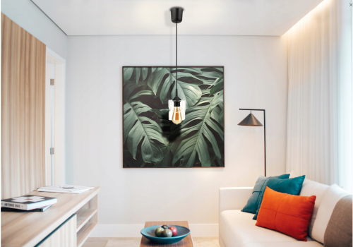 Lampa sufitowa wisząca żyrandol LED E27 szklany kwadrat przeźroczysty