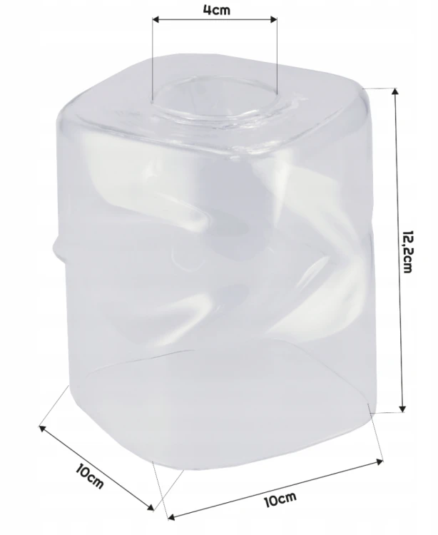 Lampa sufitowa żyrandol LED 4xE27 zwijany szklany kwadrat przeźroczysty