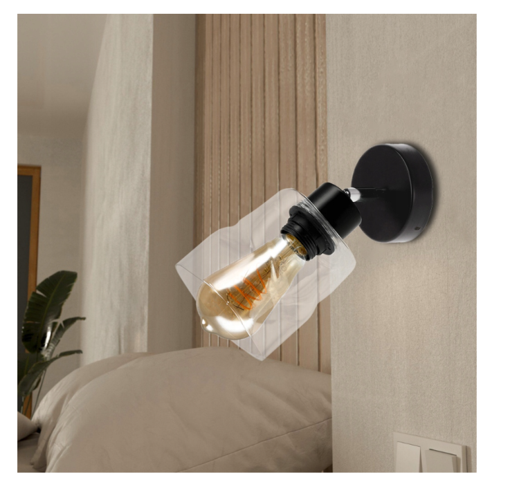 Lampa sufitowa kinkiet LED LED E27 do salonu zwijany kwadrat przeźroczysty