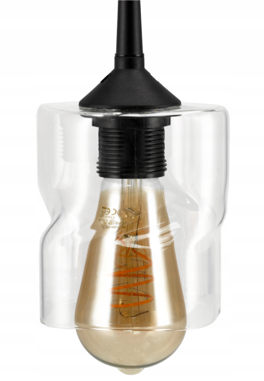Lampa sufitowa kinkiet LED LED E27 do salonu zwijany kwadrat przeźroczysty