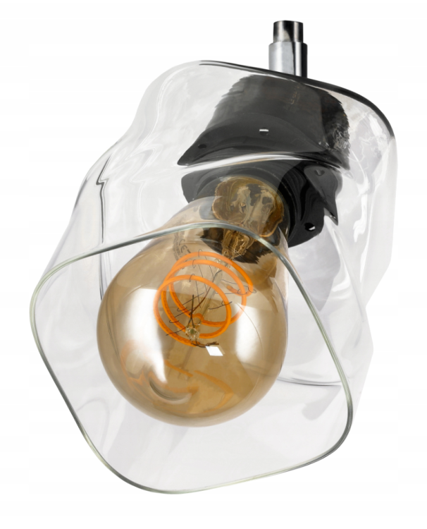 Lampa sufitowa kinkiet LED LED E27 do salonu zwijany kwadrat przeźroczysty