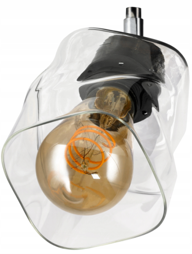 Lampa sufitowa LED Żyrandol E27 kinkiet zwijany kwadrat przeźroczysty