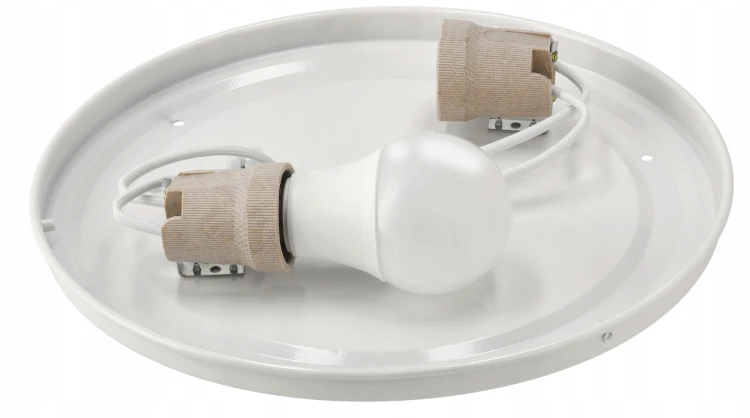 Lampa sufitowa okrągła czarna natynkowa N/T 2x E27