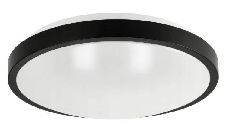 Lampa sufitowa okrągła czarna natynkowa N/T 2x E27