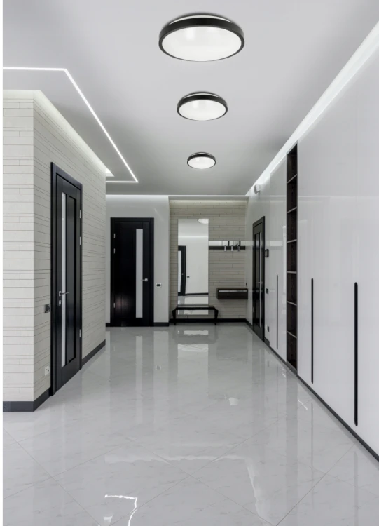 Lampa sufitowa okrągła czarna natynkowa N/T 2x E27