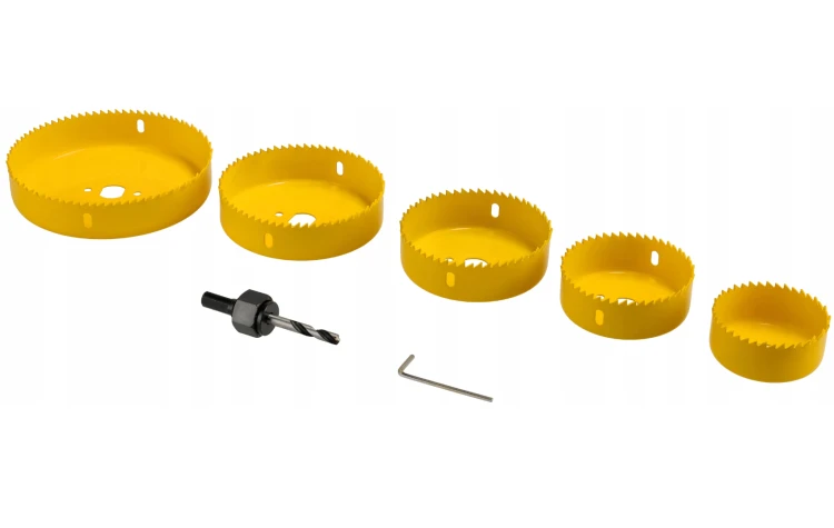 Otwornica do drewna karbonowana z adapterem Zestaw 8 + Pudełko