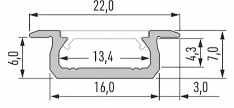Profil LED LUMINES typ Z surowy 2,02m
