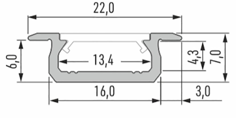 Profil LED LUMINES typ Z surowy 1m