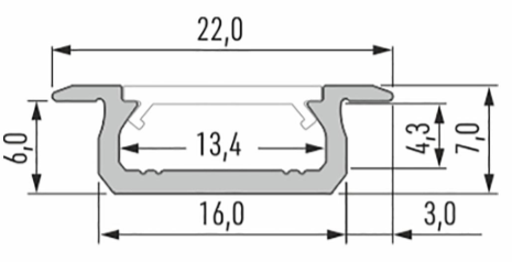 Profil LED LUMINES typ Z srebrny anodowany 2,02m