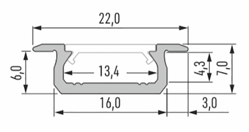 Profil LED LUMINES typ Z srebrny anodowany 1m