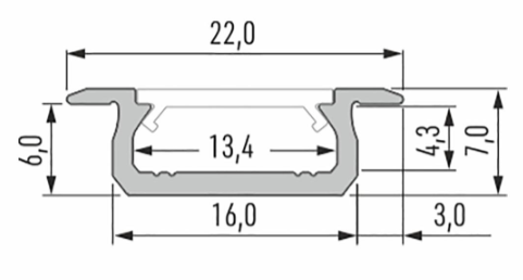 Profil LED LUMINES typ Z czarny anodowany 1m