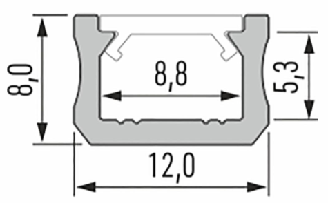 Profil LED LUMINES typ X srebrny anodowany 2,02m