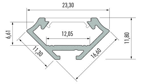 Profil LED LUMINES typ C czarny anodowany 2,02m