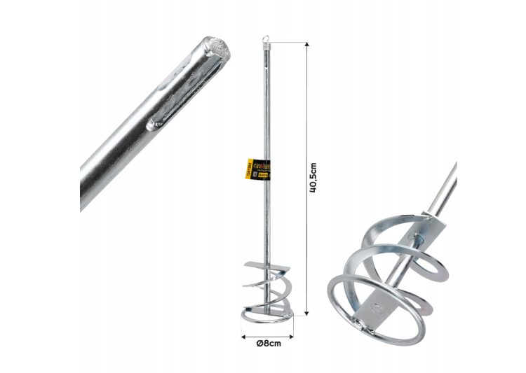 Mieszadło metalowe do farb, zapraw grubych i gęstych SDS Plus 80*400mm