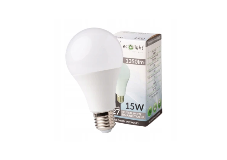 Żarówka LED - E27 - 15W - 1350Lm - biała neutralna 4000K Eco Light 230V