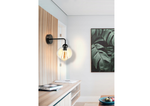 Lampa Sufitowa Ścienna LOFT LED 1x E27 Szklana Kula przezroczysta