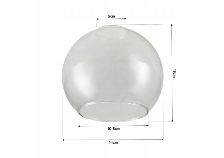 Lampa Sufitowa Ścienna LOFT LED 1x E27 Szklana Kula przezroczysta