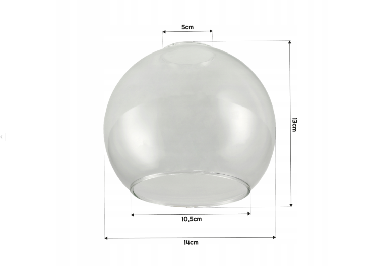 Lampa sufitowa kinkiet LED E27 do salonu szklana kula przeźroczysta
