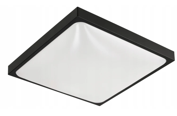 Plafon LED 2xE27 kwadratowy czarny z żarówkami LED - Zestaw
