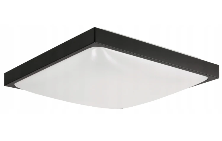Plafon LED 2xE27 kwadratowy czarny z żarówkami LED - Zestaw