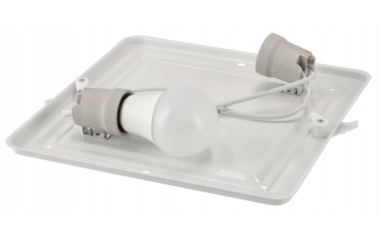 Plafon LED 2xE27 kwadratowy czarny z żarówkami LED - Zestaw