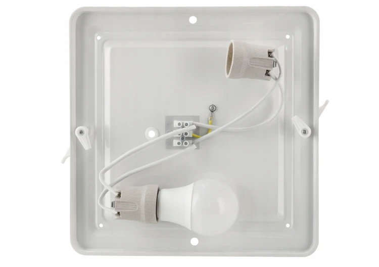 Plafon LED 2xE27 kwadratowy czarny z żarówkami LED - Zestaw