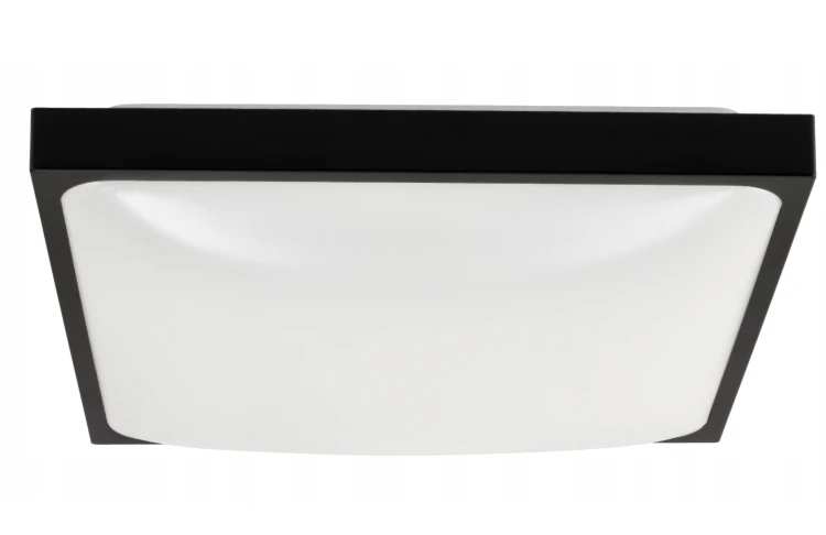 Plafon LED 2xE27 kwadratowy czarny z żarówkami LED - Zestaw