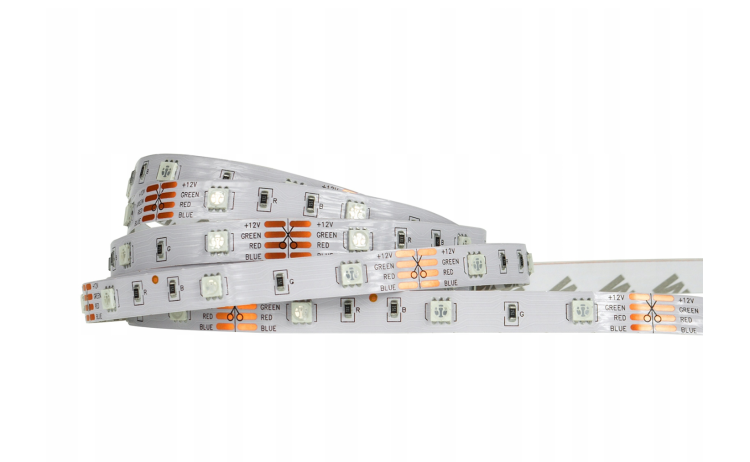 Taśma LED RGB 14,4W/m 12V 5m IP63 SMD5050 72W - Mocna wielokolorowa
