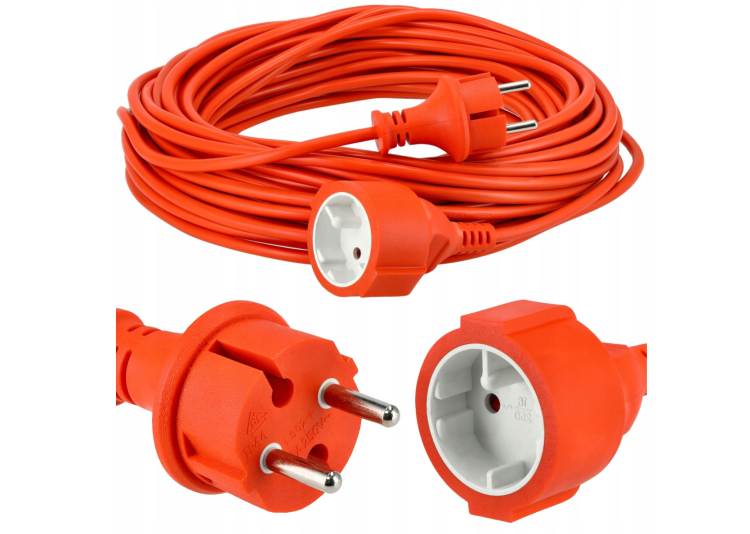 Przedłużacz 20m ogrodowy / uniwersalny długi 230V 2x1mm2 13A 2000W