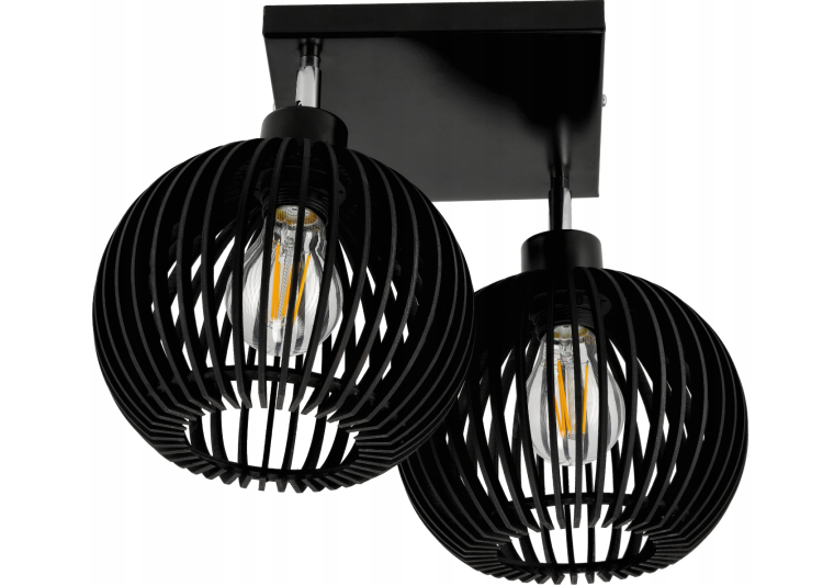 Lampa Sufitowa LED Żyrandol Drewniany Do Pokoju 2xE27 Drewniana