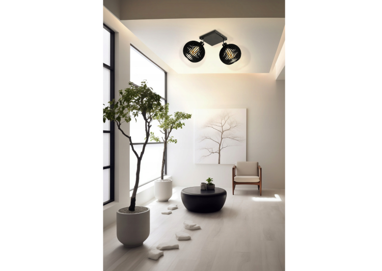 Lampa Sufitowa LED Żyrandol Drewniany Do Pokoju 2xE27 Drewniana