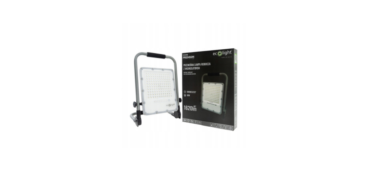 Naświetlacz LED przenośny z akumulatorem 50W - barwa neutralna