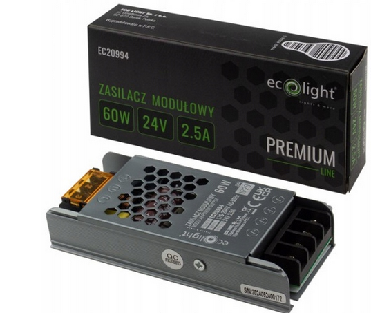 Zasilacz LED slim IP20 - 24V - 2,5A - 60W - Premium Line