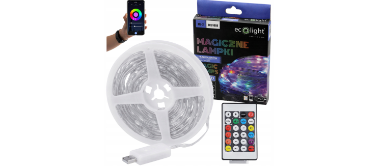 Lampki choinkowe IP65 taśma LED RGB 10m