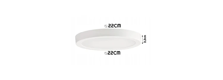 Plafon LED natynkowy 18W - 1980lm - 4000k - biały okrąg