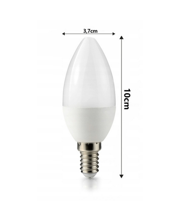 Żarówka LED E14 - C37 - 10W - barwa ciepła