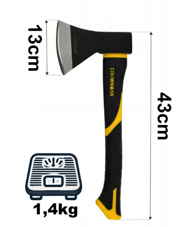 Siekiera uniwersalna ze stali węglowej 1000g 43cm