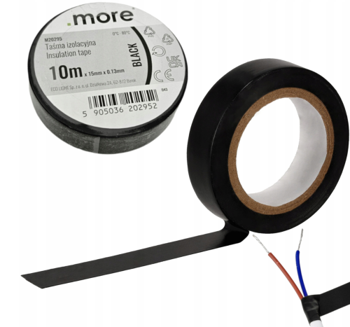 Taśma izolacyjna PVC czarna 15mmx0,13mm - 10m