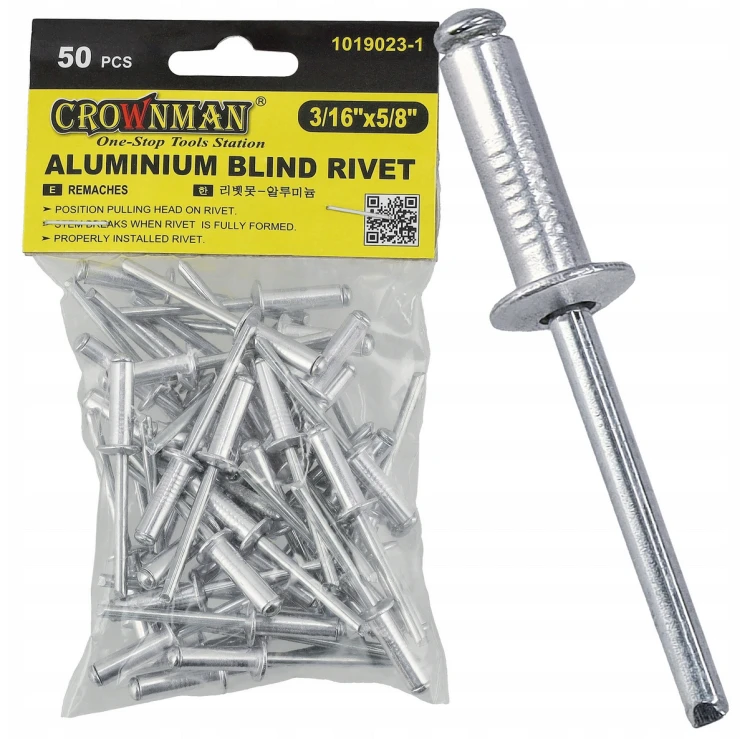 Nity zrywalne aluminiowe 4,8 ×15,9mm zestaw 50sztuk