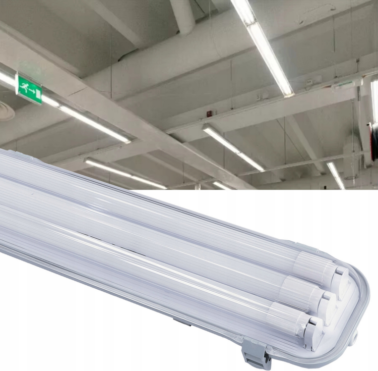 Oprawa hermetyczna LED 3x120cm IP65 z odbłyśnikiem na świetlówki LED