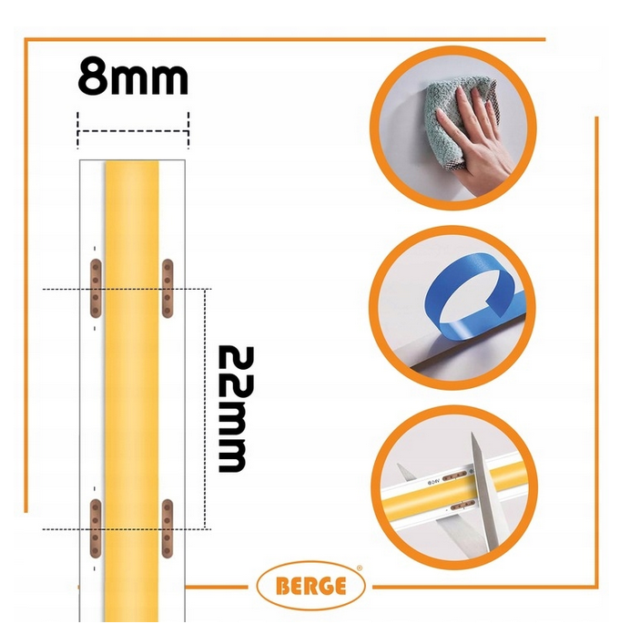Taśma LED COB Neon 12V - 480D - 9W/m -IP20 - 50m - barwa neutralna