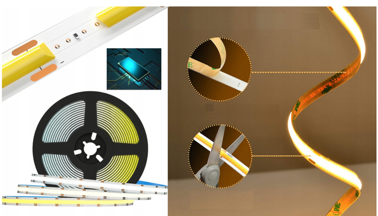 Taśma LED COB Neon 12V - 480D - 9W/m -IP20 - 50m - barwa neutralna