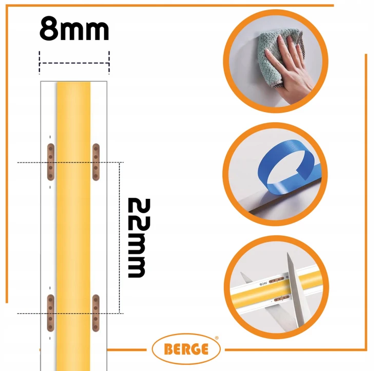 Taśma LED COB Neon 24V - 480D - 9W/m -IP20 - 50m - 990lm - barwa ciepła